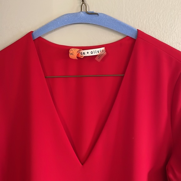 ALICE & OLIVIA perfect red dress like new - Picture 2 of 9
